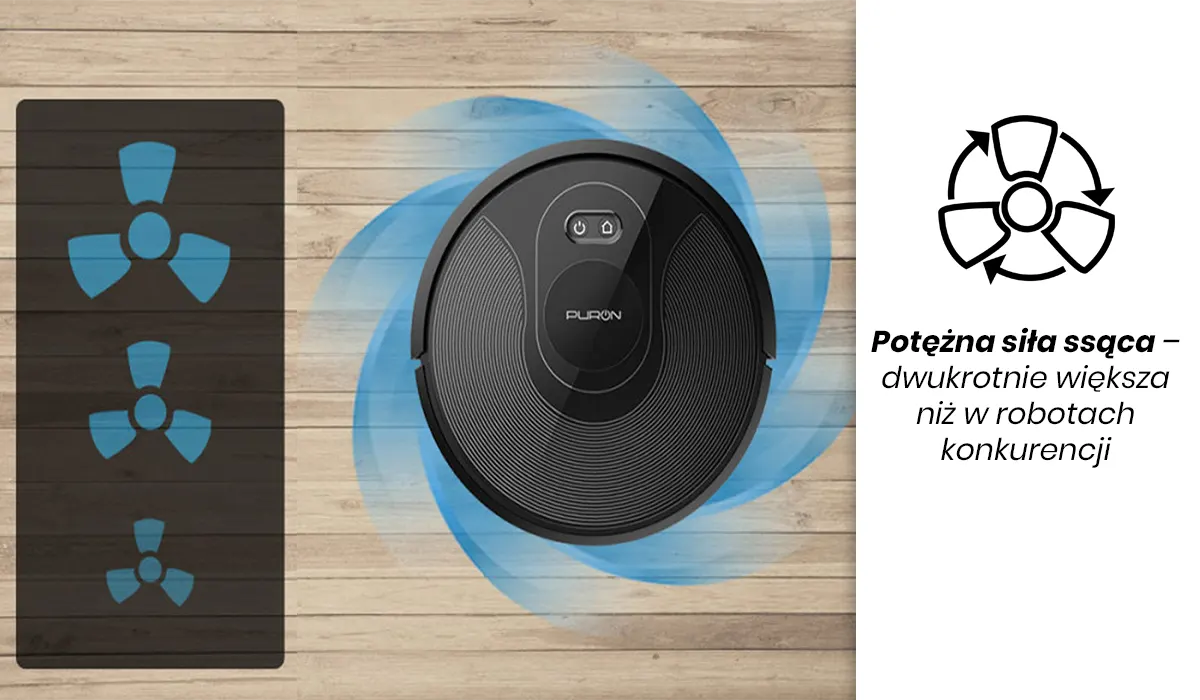Wysoka siła ssąca robota sprzątającego Puron PR10