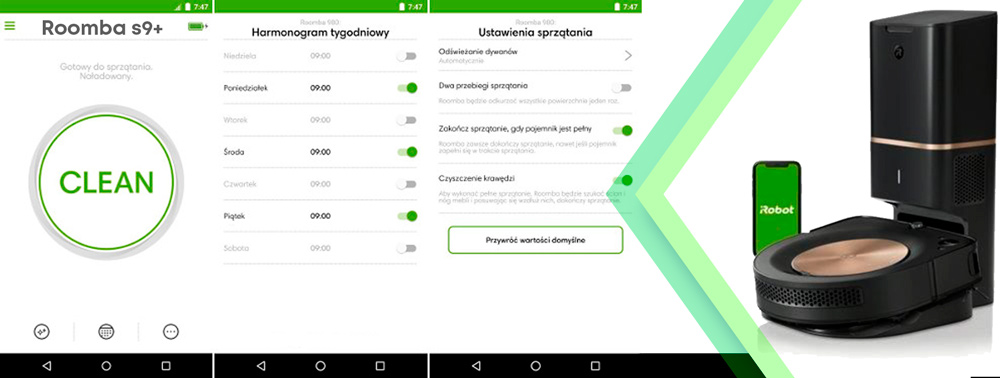 Aplikacja mobilna iRobot HOME Roomba s9+